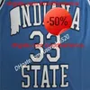 Mens NCAA State Sycamores College Basketball Jerseys # New Valley High School Bird Stitched Yellow Red Shirts