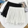 Damen-Shorts, kurz, Zuhause, für Damen, Sommer, 2023, Trend, modische Outfits, dünn, weich, Sicherheit, Eisseide, Laterne, Schwarz/Weiß, Grundfarbe