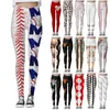 Kvinnors leggings kvinnor bekväma ko baseball tryck tights kontroll yogasport för hög midja