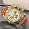 Fashion Business Chronograph Dial Panda Eye en acier inoxydable Watch Band Mens Quartz Wrist Watchs 1884 BB010