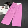 23SS Fw Pantaloni firmati da donna con lettere a catena Cintura femminile Ragazze High End Custom Milano Runway Brand Casual Jersey Outwear Pantaloni larghi Pantaloni lunghi