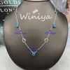 2023 Designer New Gujia Blue Suit/GJia New Letter Diamond Necklace Armband örhängen Temperament Ljus lyxsmycken