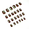 Falska naglar 24st Mint Chocolate Halo Dye Ultra-tunn avtagbar nagelförbättringsark Färdiga DIY-smycken