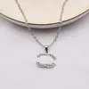 Nooit vervagende ketting 14K vergulde kristallen strass merkontwerper kettingen roestvrijstalen dubbele letter choker hanger ketting sieraden