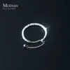 Bande Anneaux Modian 2021 Nouveau Réel 925 En Argent Sterling Éblouissant Mignon Chaîne Réglable Bagues Pour Les Femmes Bijoux De Mariage Accessoires Anel G230327