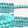 Stone 8mm Factory Cena Naturalna Aqua Amazonite okrągłe luźne koraliki 16 Strand 4 6 8 10 12 mm Rozmiar wyboru do robienia biżuterii Drop dhvzs