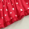 Mädchen Kleider Lioraitiin 0–5 Jahre Kleinkind Mädchen Valentinstag Kleid Herz Brief Druck Rüschen Langarm Rundhalsausschnitt