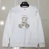 Sweatshirt voor heren 2023 Spring en herfst nieuwe zware industrie Laser Hot Diamond 5D Digitale printing Panda Tide Brand Lange mouw Top