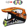 Casques de moto Casque de motard DH Racing Montagne de descente tout-terrain Convient aux enfants avec lunettes