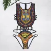 Kvinnors badkläder sexiga kvinnor etniska blommor baddräkt afrikansk baddräkt hög midja tryckt täcker bikini set badare strandkläder 230327