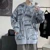 Men's Sweaters Hong Kong Style Sweater Men And Women Autumn Winter Korean Trend Personality Lovers Lazy Loose Thickening