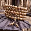 Beaded 1 Pcs Latest Wenge Prayer Beads Tibetan Buddhist Mala Buddha Bracelet Rosary Wooden Psera Hombre Drop Delivery 202 Dhboe