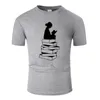 Men's T Shirts Read Books Line Art O Neck Cotton Shirt Men And Woman Unisex Summer Short Sleeve Designed Casual Tee M02067