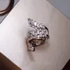 Anillo de dedo hecho a mano AAAAA circón oro blanco relleno anillos de boda para mujer promesa nupcial compromiso joyería regalo de cumpleaños