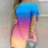 Taglie forti 3xl Abbigliamento donna Abiti casual multicolori Abito stampato sexy di moda