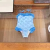 23ss kinderen meisjes badmode eendelig badpak ontwerper zomer logo print puur katoen meisjes zwemkleding strand bikini's kinderen zwemkleding babykleding a1