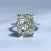 ラディアントカット 6ct モアッサナイトダイヤモンドリング 100% リアル 925 スターリングシルバーパーティー結婚指輪リング女性男性婚約ジュエリー