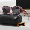 Side Letter Sunglasses Designer for Men Glasses Square Polarized Shades Lunette Travelling Sunproof Sunglass Retro Gafas De Sol Mujer Unisex