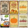 Vintage Arts Pumpkins Metal Painting Style Thanks Giving Day Metal Wall Decration Plate Kitchen Home Farm Gardern Paintings 30X20cm W03