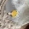 Broches âme thé au lait fille douce fleur de jasmin goutte glaçure émail plante broche fraîche accessoires féminins