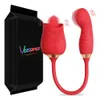 Vibrators Vasana Rose Clitoris Licking Vibrator with Big Tongue 360° Rotate Licking Toy With Dildo Finger Wiggle Vibrator Clit Nipple Toy 230327