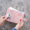 Plånböcker Kvinnor Fashion Solid Color ID Card Multi-Slot Card Holder Casual Pu Leather Mini Coin Purse Wallet Case Pocket G230327