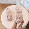 Sandaler Baby Girl Shoes Cute Bow Dot Toddler Sandaler Summer Soft Bottom First Walkers Princess Shoes W0327