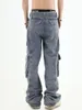Mens Jeans American Retro MultiCocket Highwaisted Overalls Mens Y2K High Street Hip Hop Gothic Par Jeans Casual Right Leg Pants 230327