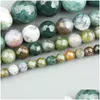 Stone 8Mm Round Faceted Indian Agat Beads Natural Loose For Bracelet Making Jewelry Strand 15 Drop Dhqyg