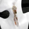 Ethnic Tribe Long Earrings For Women Vintage Hollow Round Rope Wrap Leaf Horn Chain Handmade Bohemian Feather Jewelry Earrings