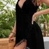 Casual Dresses Vacation Outfit For Women 2023 Beach Wear Cover Up Dress Sleeveless Pure Color Bust Overskirt Leisure Bikini Print Polyester
