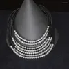 Choker 2023 Designer Luxury Chain Pendant Halsband Kvinnlig uttalande Mesh Match Pearl Boho Gothic Handmade smycken