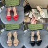 Kobiety designerskie sandały moda 7.5CM masywne obcasy sandały letnie buty klamra na kostce gumowa podeszwa muły sandały plażowe rozmiar 34-41