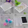 Cadeau cadeau 500pcs arrivée sac en plastique clair auto-adhésif scellage bijoux emballage refermable cellophane poly sacs opp1 livraison directe Dhqxt