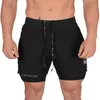 Men's Shorts Running shorts men summer 2 in 1 sports fitness shorts mens gym fitness and quick-drying sport shorts training short male W0327