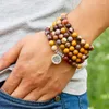 Bracelet de perles d'énergie Mookaite naturel brin femmes hommes Lotus bouddha OM arbre collier à breloques pendentif bijoux faits à la main