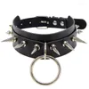 Choker Gothic kraag voor meisjes Goth Round Spike Rivet Chocker ketting Punk Rave accessoires op de nek sieradendecoraties