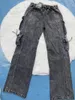 Women Denim Pants Autumn Winter Multi pocket Wide Leg Jeans Fashion Loose Leisure Long Denim Trousers