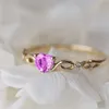 Band Ringen Liefde Hart Ringen Voor Vrouwen Unieke Tiny Leuke Multicolor Zirkoon Geel Goud Kleur Dainty Ring Mode-sieraden Groothandel KAR385 Z0327