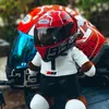 Other Home Decor Helmet Bear Doll Motorcycle Teddy Plush With Ornaments Gifts for Friends Boyfriend Office 230327