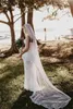 Chic Boho Beach Lace Wedding Dress 2023 Sexig spaghettirand Peplumn Bohemain Bride Dresses Elegant Civil Outdoor Bridal Gowns Boho Dress Robe de Mariee