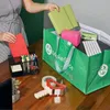 New Reusable Ecofriendly Storage Shopping Bags Clips To The Cart Make Space for living Big Green Foldable Shopping Bags Waterproof Eco Shopping Tote 57.5x34x28cm