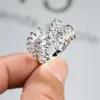 Anéis de casamento Bandas femininas vintage Cocktail Ring Boho Plant Folher Charme para Mulheres Silver Color Party Finger Jóias Cz