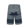 Shorts masculinos mensagens listradas jeans de jeans Hip Hop Destruição de borla Tassel lava -lixo de jeans de jeans reverso zip baggy jean masculino 230327