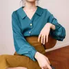 Women's Blouses Blouse dames shirt chiffon dames herfst losse lange mouw v-neck top blusas mujer de moda