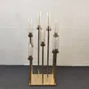 Dekoration 10 huvuden metallljushållare ljusstake blomma vas bröllop bord mittpiece candelabra pelare stand road party dekor imake723