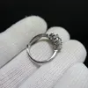 1ct Real Moissanite Diamond Square Ring Pure 925 Sterling Silver for Women Fine Jewelry Wedding Gif