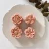 Bakningsformar 4pcsset Mooncake Mold Cherry Blossom Flowers Sakura Mönster Stämplar Handpress Mögelplundrar Pakverktyg Midautumn Festival 230327