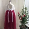 Fille robes enfants noël Maxi longue robe avec ceintures fête moelleux Tulle dentelle enfant en bas âge pleine manches Vestido