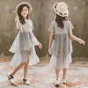 Flickklänningar 2023 Girls Summer Teen klänning Princess Plaid för barn ärmlösa Vestidos kläder 6 8 9 10 12 14 år